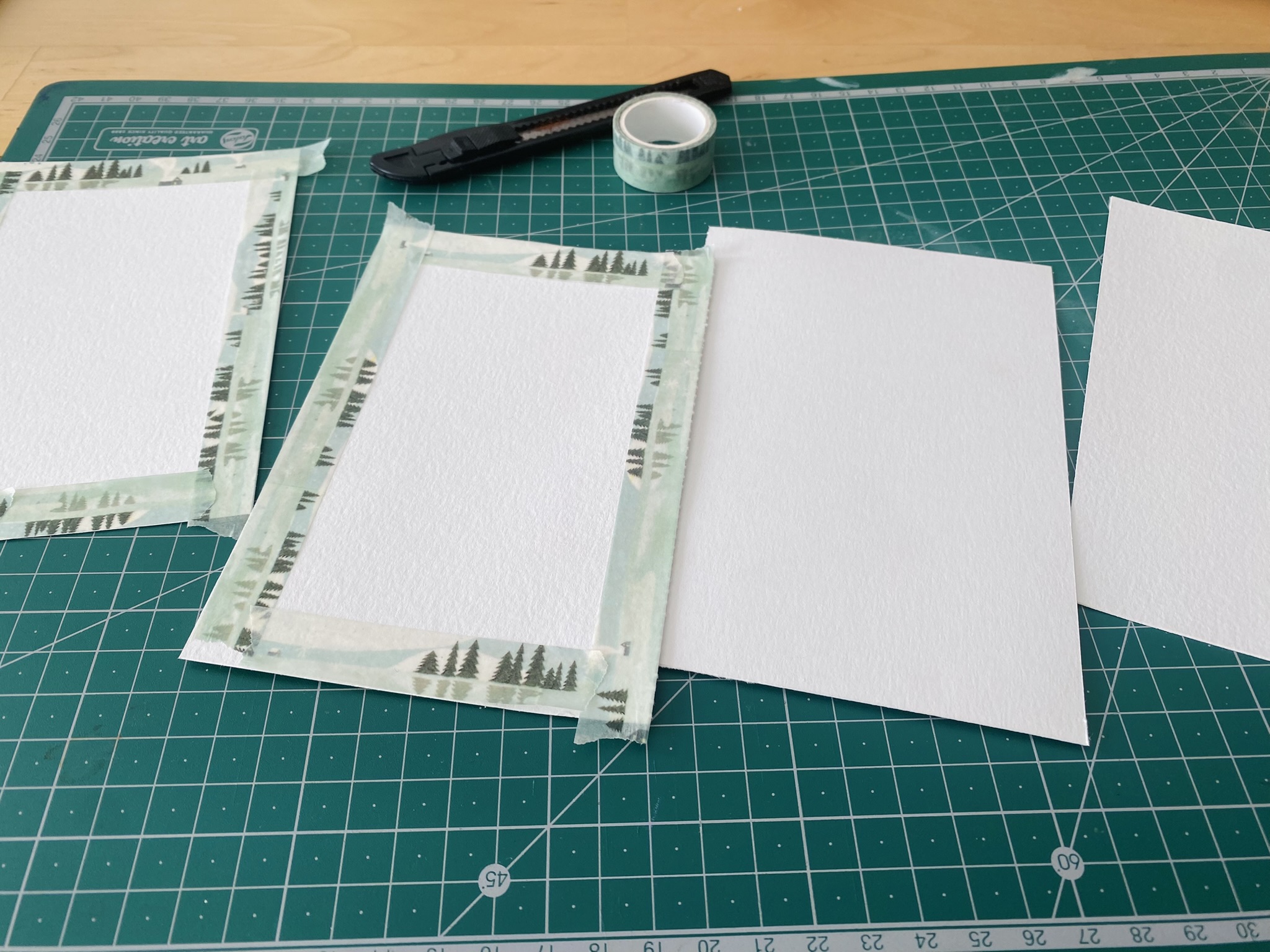 Watercolor Paper with Washi Tape