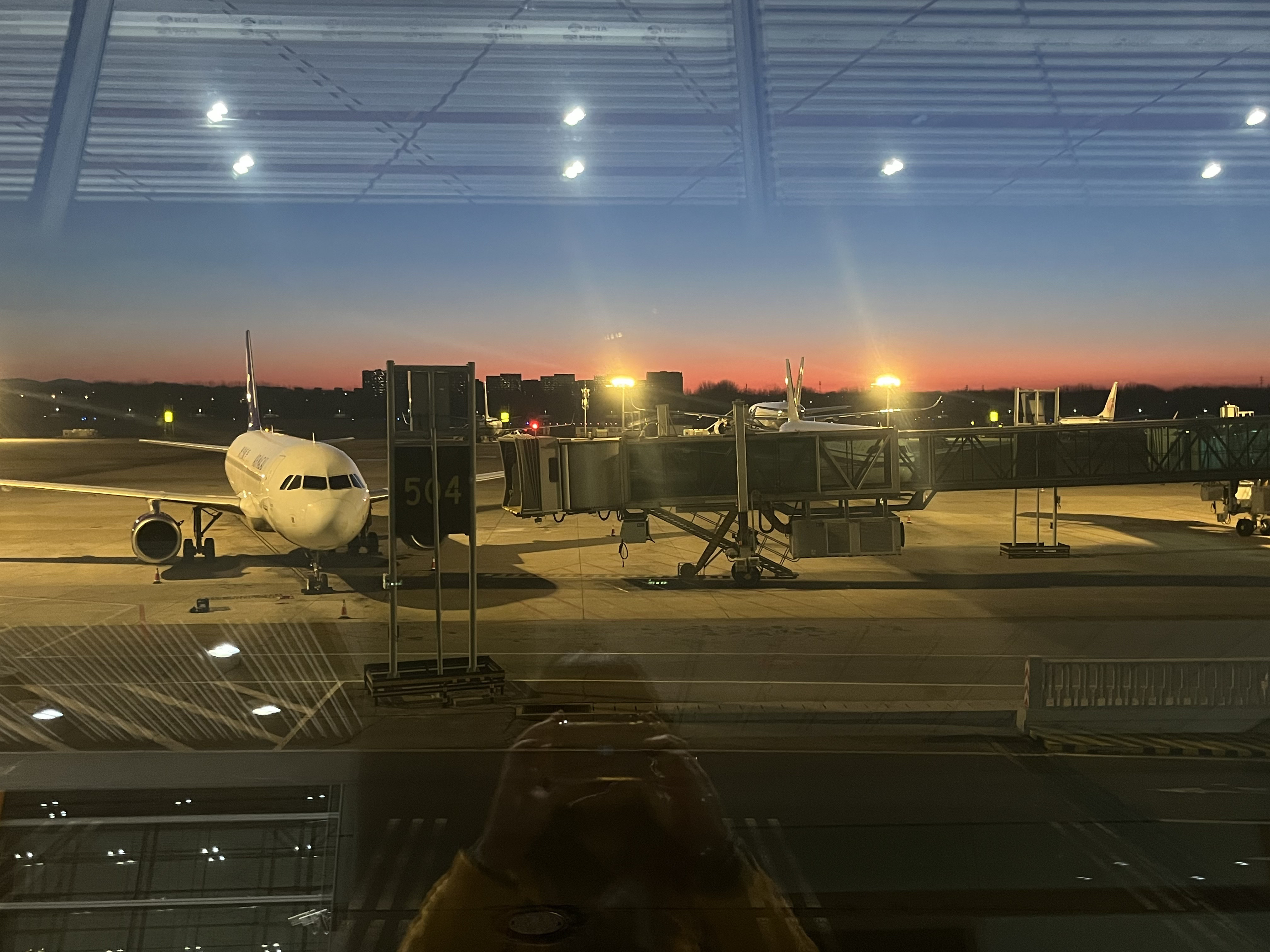 sunrise at beijing airport